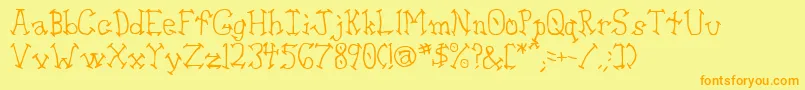 Aswell ffy Font – Orange Fonts on Yellow Background