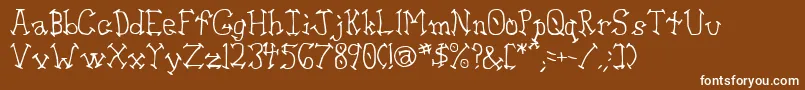 Aswell ffy-Schriftart – Weiße Schriften auf braunem Hintergrund
