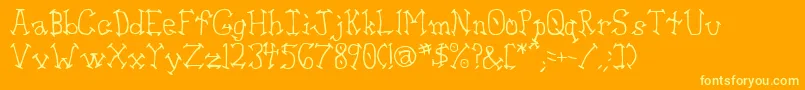 フォントAswell ffy – オレンジの背景に黄色の文字