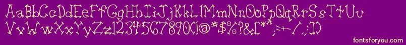 Fonte Aswell ffy – fontes amarelas em um fundo roxo