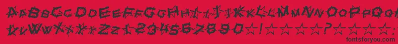 StarDustItalic-Schriftart – Schwarze Schriften auf rotem Hintergrund