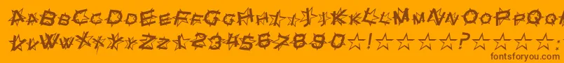 フォントStarDustItalic – オレンジの背景に茶色のフォント