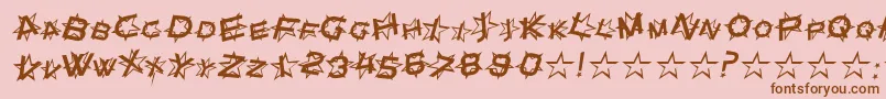 Czcionka StarDustItalic – brązowe czcionki na różowym tle
