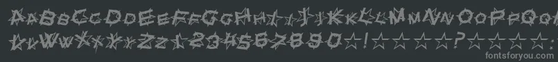StarDustItalic-fontti – harmaat kirjasimet mustalla taustalla