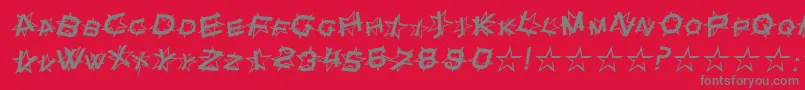 フォントStarDustItalic – 赤い背景に灰色の文字