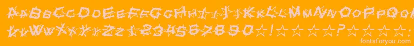 StarDustItalic-Schriftart – Rosa Schriften auf orangefarbenem Hintergrund