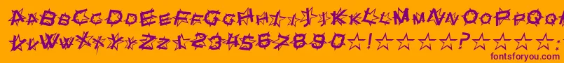 StarDustItalic-Schriftart – Violette Schriften auf orangefarbenem Hintergrund