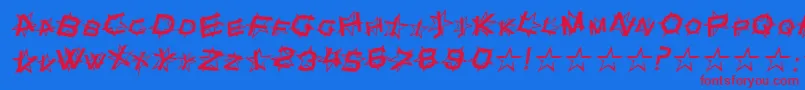 フォントStarDustItalic – 赤い文字の青い背景
