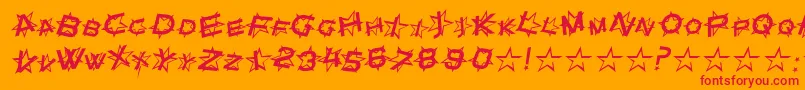 StarDustItalic Font – Red Fonts on Orange Background