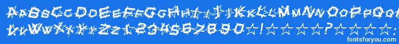 フォントStarDustItalic – 青い背景に白い文字