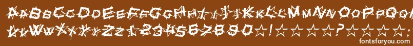 Fonte StarDustItalic – fontes brancas em um fundo marrom