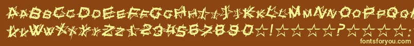 StarDustItalic-Schriftart – Gelbe Schriften auf braunem Hintergrund