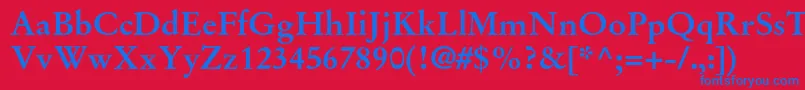 StempelgaramondltstdBold Font – Blue Fonts on Red Background