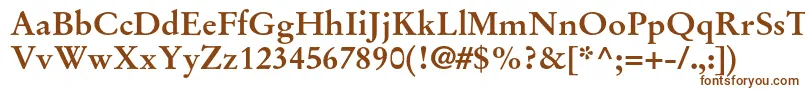 StempelgaramondltstdBold-fontti – ruskeat fontit valkoisella taustalla