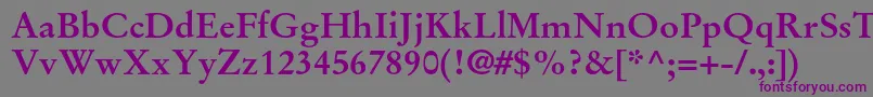 StempelgaramondltstdBold-fontti – violetit fontit harmaalla taustalla
