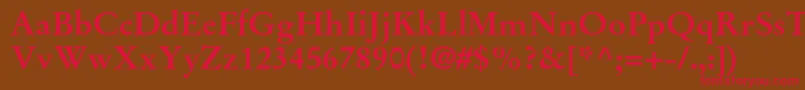 StempelgaramondltstdBold Font – Red Fonts on Brown Background