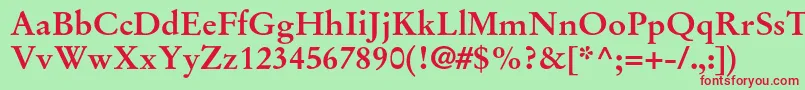 StempelgaramondltstdBold Font – Red Fonts on Green Background