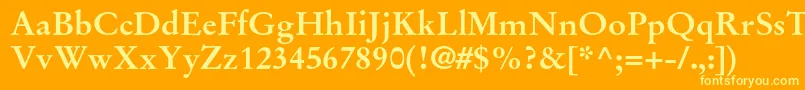Шрифт StempelgaramondltstdBold – жёлтые шрифты на оранжевом фоне