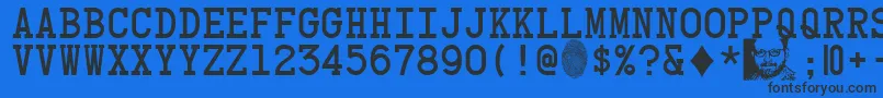 CardCharacters Font – Black Fonts on Blue Background