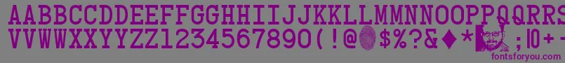 CardCharacters Font – Purple Fonts on Gray Background