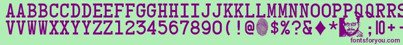 CardCharacters Font – Purple Fonts on Green Background