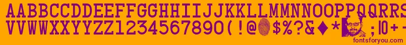 CardCharacters Font – Purple Fonts on Orange Background