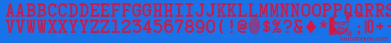 CardCharacters Font – Red Fonts on Blue Background