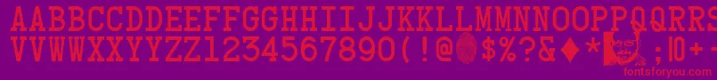 CardCharacters Font – Red Fonts on Purple Background