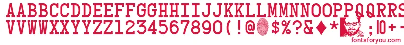 CardCharacters Font – Red Fonts on White Background