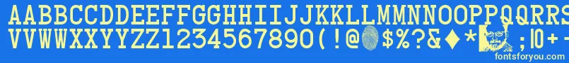 CardCharacters Font – Yellow Fonts on Blue Background