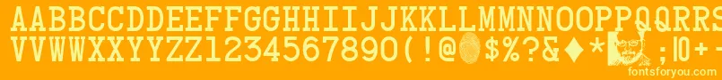 CardCharacters Font – Yellow Fonts on Orange Background