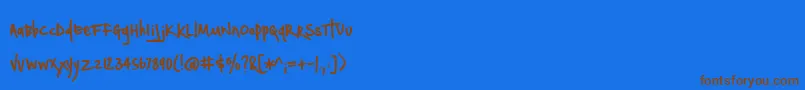 Fonte NotepaperAirplanes – fontes marrons em um fundo azul