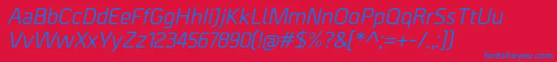 Fonte BordaMediumitalic – fontes azuis em um fundo vermelho