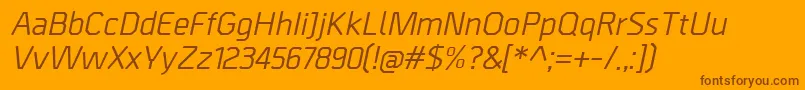 フォントBordaMediumitalic – オレンジの背景に茶色のフォント