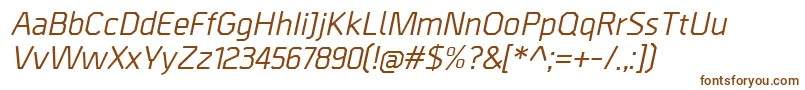BordaMediumitalic-fontti – ruskeat fontit valkoisella taustalla