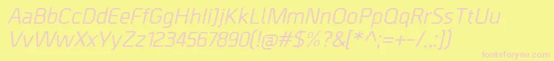 BordaMediumitalic-fontti – vaaleanpunaiset fontit keltaisella taustalla