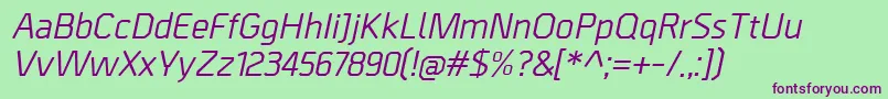 Шрифт BordaMediumitalic – фиолетовые шрифты на зелёном фоне