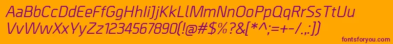 Fonte BordaMediumitalic – fontes roxas em um fundo laranja