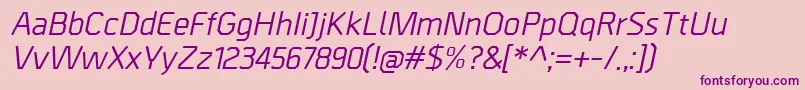 Fonte BordaMediumitalic – fontes roxas em um fundo rosa