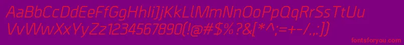 BordaMediumitalic Font – Red Fonts on Purple Background