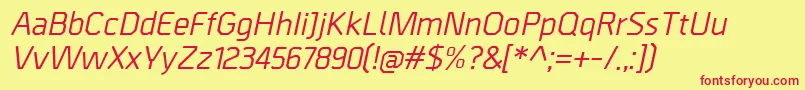 BordaMediumitalic Font – Red Fonts on Yellow Background