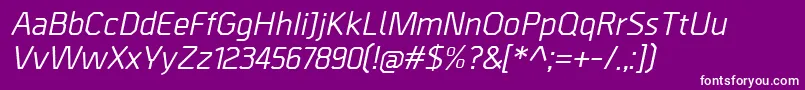 フォントBordaMediumitalic – 紫の背景に白い文字
