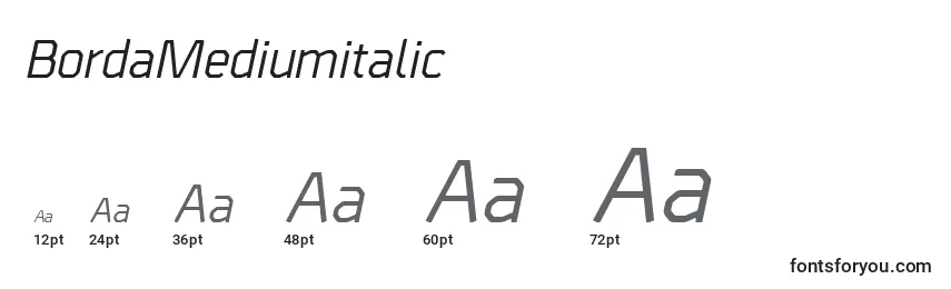 Размеры шрифта BordaMediumitalic