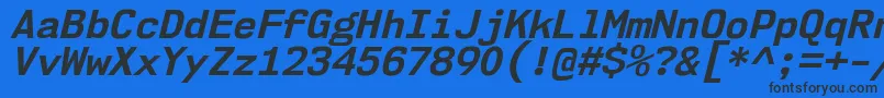 Nk57MonospaceNoBdIt Font – Black Fonts on Blue Background