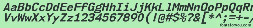 Nk57MonospaceNoBdIt-fontti – mustat fontit vihreällä taustalla
