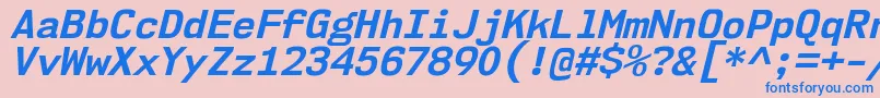 Шрифт Nk57MonospaceNoBdIt – синие шрифты на розовом фоне