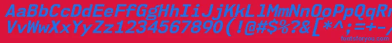 Nk57MonospaceNoBdIt Font – Blue Fonts on Red Background