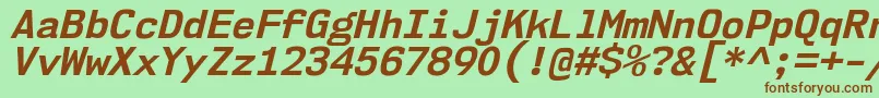 Nk57MonospaceNoBdIt Font – Brown Fonts on Green Background