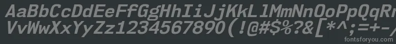 フォントNk57MonospaceNoBdIt – 黒い背景に灰色の文字