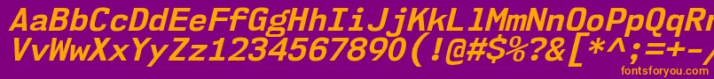 Nk57MonospaceNoBdIt Font – Orange Fonts on Purple Background